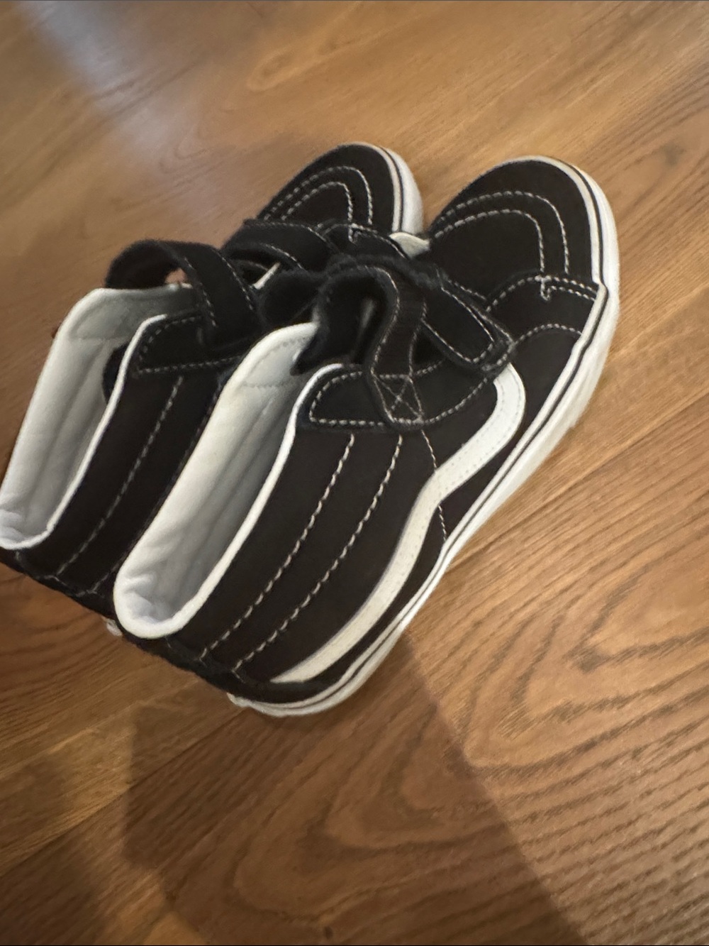 Vans Kids Black High-Top Skate Sneakers with White Stripe